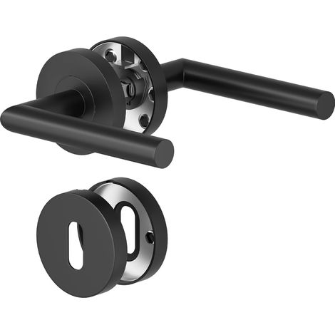 Poignées de porte intérieures BB Noir Poignées de portes carré poignée de porte 8mm (1/5)