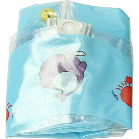 Collier de natation gonflable pour bébé Anneau de natation pour bébé Anneau de natation ajustable pour les tout-petits Bleu, 9cm de diamètre intérieur après gonflage, 1pc (1/3)
