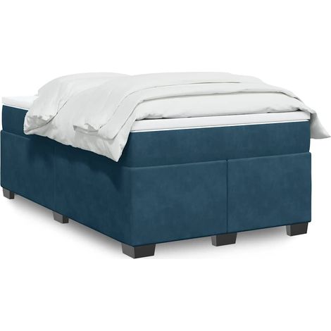 Boxspringbett mit Matratze Dunkelblau 120x200 cm Samt (1/5)