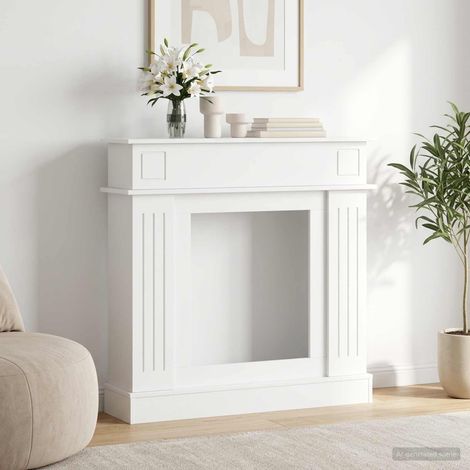 Cornice per camino Bianco 102 x 26 x 100 cm vidaXL