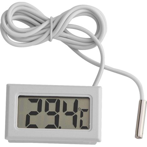 Thermomètre LCD Numérique, Mini Capteur de Température Sonde Thermomètre LCD Numérique avec Capteur de Température à Sonde Métallique Externe pour Réfrigérateur Congélateur (1/5)