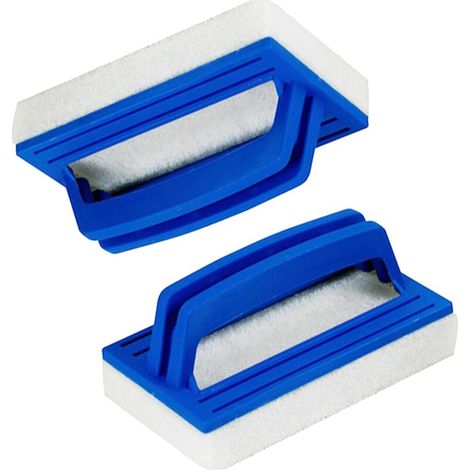 Set di 2 spazzole per il fondo della piscina, spugne per la pulizia del rivestimento della piscina, spugne in plastica per la linea di galleggiamento con manico per la pulizia delle pareti della spa (1/4)