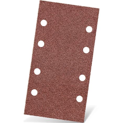 MENZER Red Carte abrasive velcrate, 180 x 93 mm, 8 fori, p. Levigatrici orbitali, Corindone normale (50 Pz.) G80