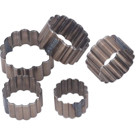 Ensemble de 5 matrices de découpe en cuir en acier allié, en forme de fleur, à poinçonner manuellement pour les loisirs créatifs. (1/5)