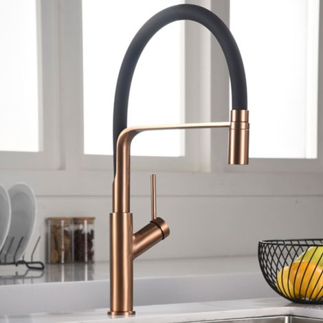 Imex -  Grifo Monomando de Cocina Extraible Oro Rosa Serie  Sena
