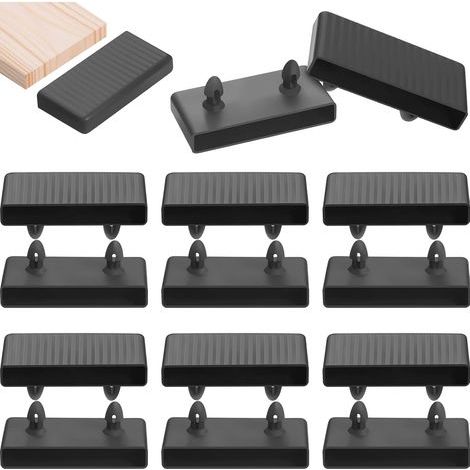 16 Pièces - Support de latte - Embout de cadre - Pour lit Queen et King - Fixation stable de lattes en bois - Usage intérieur - Noir - 65 mm (1/5)