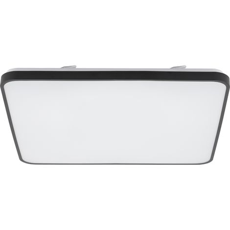 Plafonnier carré salle de bain 64W LED 3000K Noir Agnes (1/5)