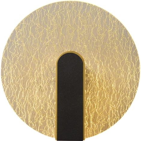 Applique Murale Interieur Vintage, Applique Murale Acrylique, Applique Murale Doré, Lampe Ronde, Lampe Murale LED (lumière trichromatique)