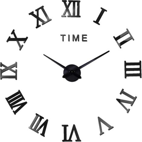 Horloge murale 3D à faire soi-même, moderne et silencieuse, grande horloge murale, autocollant miroir XXL
