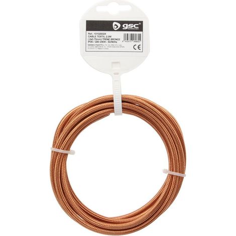 Câble textile 2.5M (2x0.75mm) Bronze