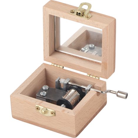 Selbstgebaute, manuelle Spieluhr aus Holz – Geburtstags- und Weihnachtsgeschenk – Dekoration für Zuhause (1/5)