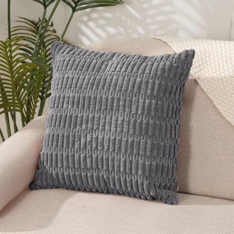 WJSXC Dekokissenbezug im Bohème-Stil 50x50cm, geeignet für Wohnzimmersofas, Betten usw., schlichte und stilvolle Wohndekoration, weiches Cordkissen, grau.