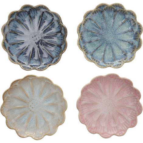 Teile: Japanischer Gewürzteller, Keramikteller mit Sonnenblumenmuster, ofenglasierter Porzellanteller mit Blumendekor, Saucenschale, Schale für Nüsse und Obst, Snackteller (1/4)