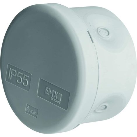 Pack de 100 boîtes de dérivation - IP55 - Ø 60 mm - Couvercle clipsé - 100060 - EMX
