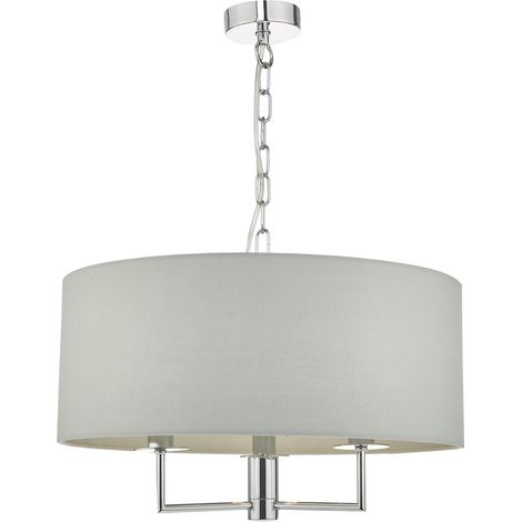 DAR JAMELIA - Suspension cylindrique chrome poli et gris, 3x E14 (1/5)