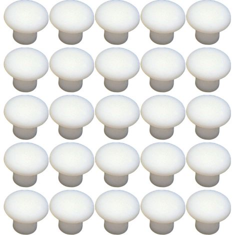 Irovami Bouchons de trous en plastique de 5 mm, à clipser, ronds, pour meubles, pour obturer les trous de vis, réparer les armoires, tables et chaises (100 pièces, noir, blanc, gris). (1/5)