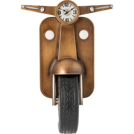 Horloge murale métal doré esprit scooter - doré (1/3)