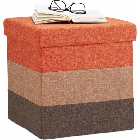 Sgabello imbottito con strisce colorate (1/5)