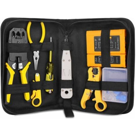 Testeur de Network Câble, Ensemble d’Outils de Réseau, Pince à Sertir de Fil RJ45/11/12 Réseau d'Outils, Réparation de Réseau/Maintenance de Ordinateur/Testeur de Câble LAN (1/3)