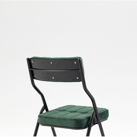 Chaise pliante avec coussin 2 pièces, confort et pliable pour salle à manger, bureau, événement – vert (1/5)