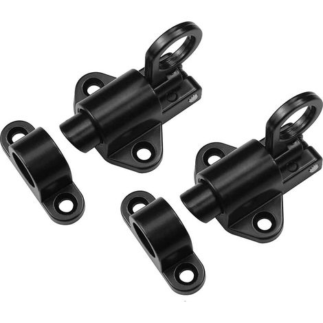 2 Pièces Verrou Portail Coulissant Targette a Ressort Targette Portail Coulissant Verrou porte de garage Coulissant,avec Des Vis pour Tous Les Types de verrou de Porte Interieur (le noir) (1/4)