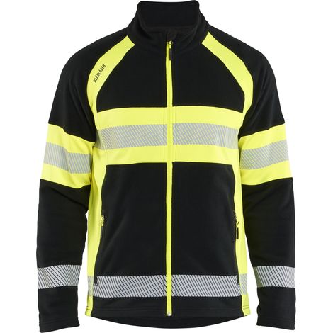 Veste de travail micropolaire haute-visibilité 4713 Noir/Jaune fluo S