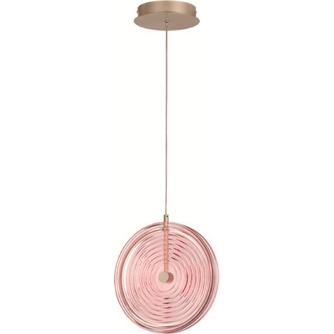 Lampada a sospensione LED JOKEY in metallo e vetro decorato ROSA 30 cm (1/4)