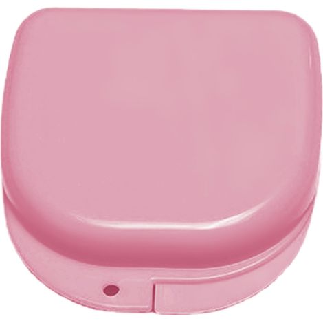 Étui professionnel de rangement pour prothèses dentaires, boîte portable anti-poussière pour protège-dents, conteneur à dentiers rose. (1/5)