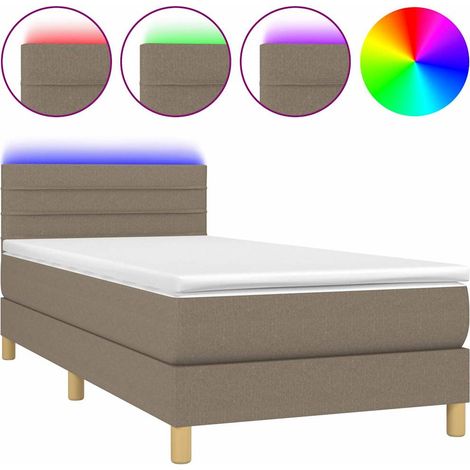 Maison Exclusive - Boxspringbett mit Matratze & LED Taupe 100x200 (1/5)
