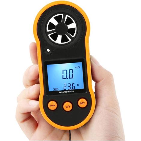 Anémomètre numérique de vitesse du vent, jauges de vent compteur de vitesse de débit d'air pour mesurer la vitesse de la température du vent, jauge de thermomètre de compteur de vent (1/5)