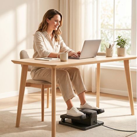 Mini elíptica eléctrica bajo escritorio con mando a distancia, LED, 12 velocidades, negro OKMYHOME (1/5)