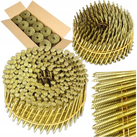 Clous pour cloueuses - 2,5 x 60 mm - Peints - 9 000 pièces - Clous annulaires