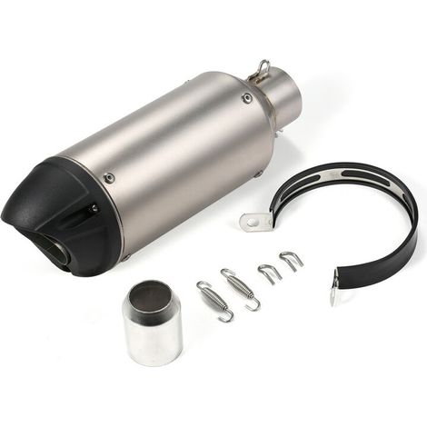 Silencieux d'échappement universel de queue de tuyau d'échappement de moto de 38-51 mm adapté pour les motos ATV (argent) (1/5)