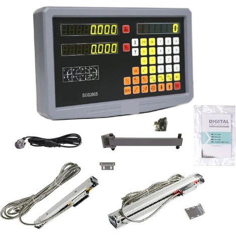 Échelle linéaire numérique Kit DRO de lecture numérique 2 axes SDS2MS et 2 pièces KA300 KA500 règle mince tour d'encodeur optique à échelle linéaire de haute précision pour la machine de tour de frais (1/5)