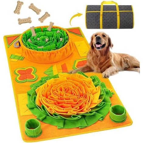 Tapis de Fouille Chien - Snuffle Mat - 9 éléments d'entraînement - Lavable - Portable (1/4)