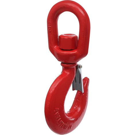 Crochet de Levage 5 Tonnes Pivotant Verrouillable - Crochet Pivotant 360° Acier Allié Forgé, Sûreté Charge Lourde pour Grue Remorque Chariot Élévateur