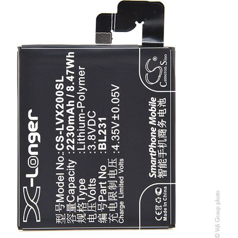 NX - Batterie téléphone, smartphone, GSM pour Lenovo 3.8V 2230mAh - BL231 (1/3)