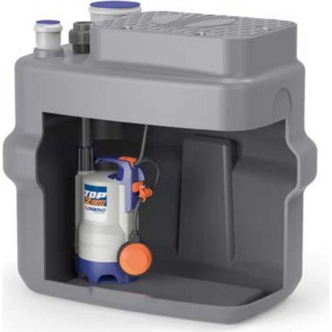 Station de relevage eaux usées 100 litres – Pompe Pedrollo TOP2 Vortex – Débit 6 m³/h – Hauteur de refoulement 6 m (1/4)