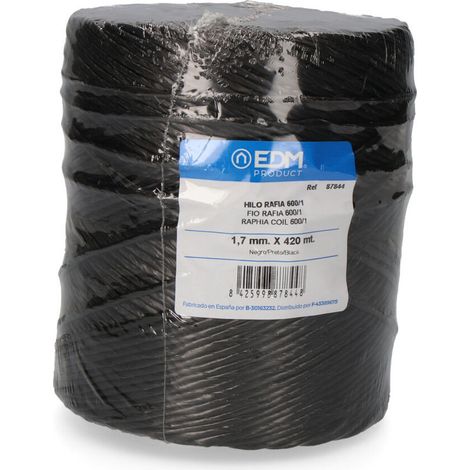 Bobine Raphia Noir Edm Raphia Synthétique Résistant, Couleur Noire Intense - Edm (1/2)