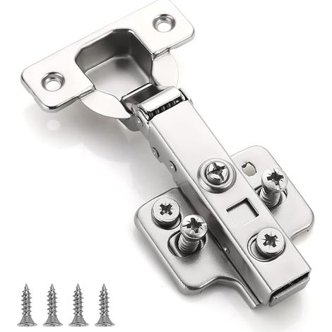Recouvrante Charnière Porte Cuisine, angle d'ouverture 110 ° réglable avec ressort hydraulique Charnières d'armoire de cuisine charniere porte placard