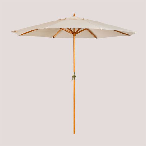 SKLUM Sonnenschirm Ø290 cm aus Stoff und Holz Cretas Beige Nude                                  