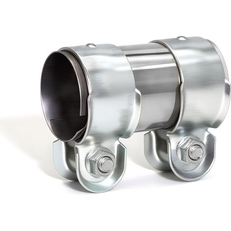 Exhaust Clamp Stainless Steel Exhaust Sleeve Pipe Diameter 55 mm Universal Double Used In Various Exhaust Systems Ø 55 mm/L: 95 mm (1/5)