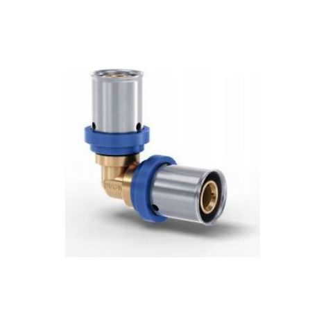 Coude PEX 20x20 mm - Raccord à compression pour tubes multicouches PEX/Al/PEX - Pour eau chaude froide chauffage central sol - Unité (1/5)