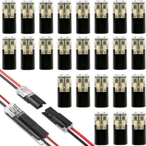 CCYKXA Terminal block 2-pin wiring connector Quick and easy installation Thin line LED branch connection D2-transparent 24 pieces