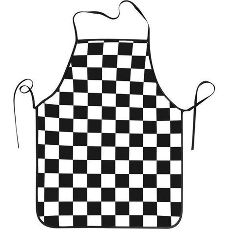 Grembiule da chef, a scacchi, bianco e nero, regolabile, grembiule professionale da cucina, grembiule per la casa, 5272 cm