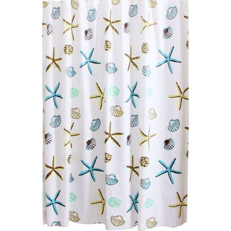 Tende da doccia TuseRxln impermeabili e antimuffa in PEVA con motivo a stelle marine, tende decorative per il bagno di casa e hotel.