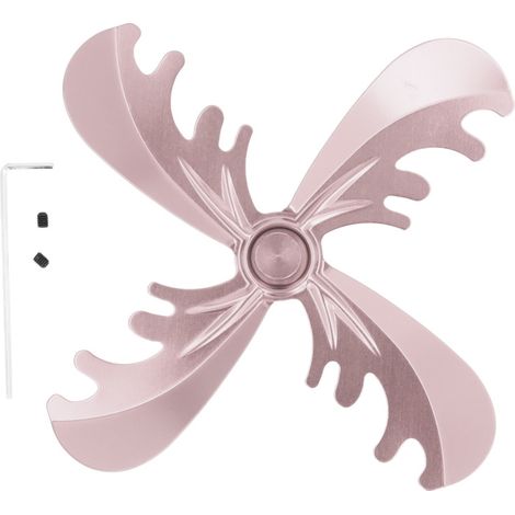 Pale de ventilateur pour poêle 180 mm, 4 pales, en alliage d'aluminium, forme corne, alimentée par la chaleur, accessoire pour cheminée, couleur bronze. (1/5)