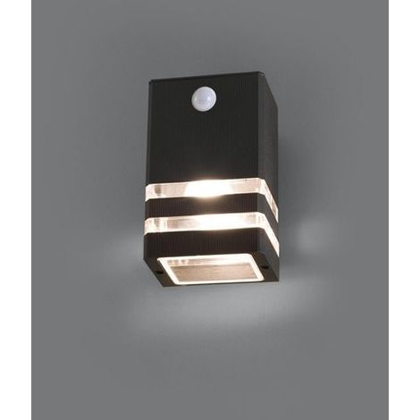 Lampada da parete per esterni con rilevatore di movimento dal design moderno Downlight color nero E27 resistente alle intemperie