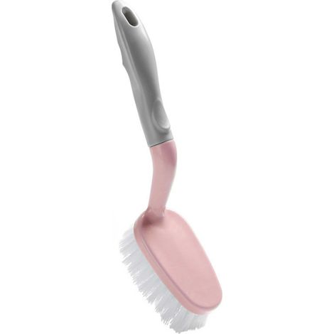 Brosses à récurer pour le nettoyage avec poils blancs, poignée antidérapante, douche, salle de bain, cuisine, baignoire, épurateur rose (1/5)