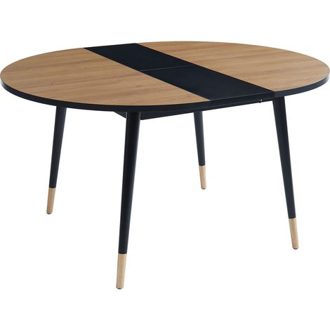 Table Extensible Bois et Noir 120/150cm (1/5)